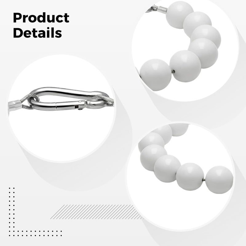 Kronabelle 13-Bead Flagpole Retainer Loop Set, 2 Pcs, Stainless Steel, White Holder Rings for Flag Poles - Image 4