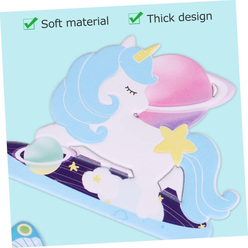 klarako 2pcs Art Kid The Frame Dark Self-Adhesive Style Green Stickers D Decal Lovely Unicorn Switch DIY Bedroom Baby Decals Alpacablue Room Craft Blue Sticker Unique Pattern Animal - Image 4