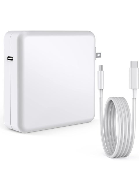 61W USB-C Fast Charger Power Adapter – Replacement Charger for MacBook Pro & Air 13/15/16" – Compatible with 30W/29W USB-C Devices – USB-C to C Cable Included