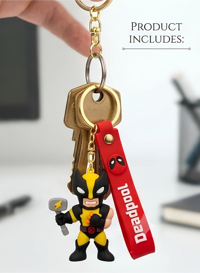 مارفل ميدالية مفاتيح "ديدبول" (Deadpool) من مارفل بتصميم ثلاثي الأبعاد، حلقة مفاتيح للأطفال، إكسسوار للحقائب، تعليقة لحقيبة الظهر، هدية ولعبة قابلة للاقتناء، تصاميم متنوعة. - Image 4