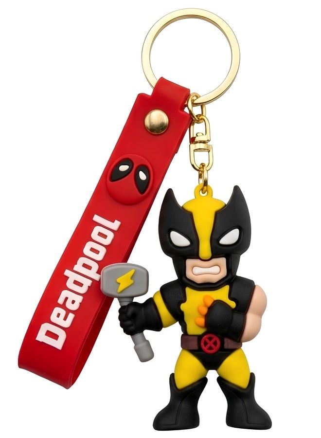مارفل ميدالية مفاتيح "ديدبول" (Deadpool) من مارفل بتصميم ثلاثي الأبعاد، حلقة مفاتيح للأطفال، إكسسوار للحقائب، تعليقة لحقيبة الظهر، هدية ولعبة قابلة للاقتناء، تصاميم متنوعة. - Image 1
