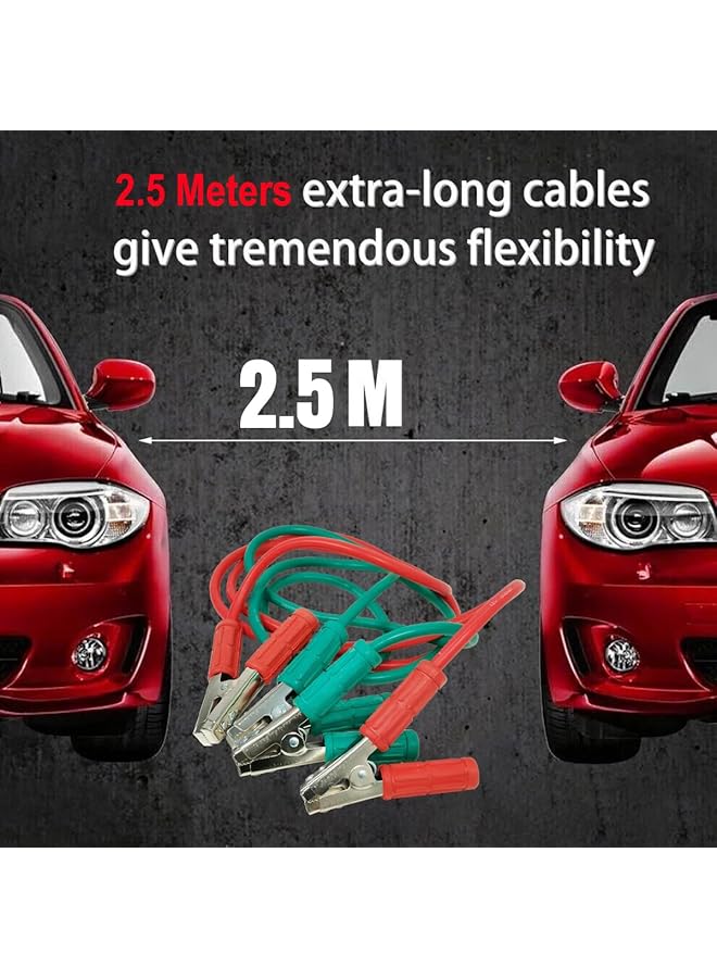 500Amp Heavy-Duty Jumper Cables For Cars – 2.5 Meter Long Battery Booster Cable, Reliable Jump Start For Dead Batteries - Image 2