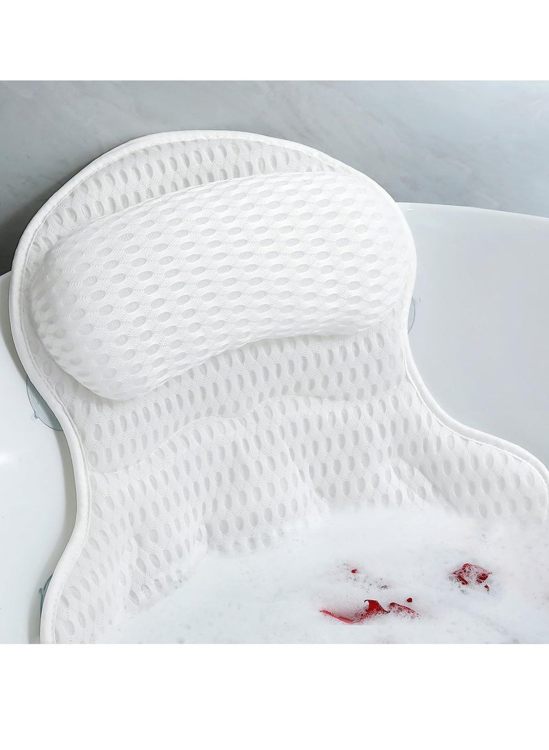 Aleponna Bath Pillow Luxury Bathtub Pillow - Bath Pillows for Tub Neck and Back support, Ergonomic Tub Pillow for Bath with 4D Air Mesh + 6 Strong Suction Cups, Great Spa Gifts Bathtub Accessories  - Image 2