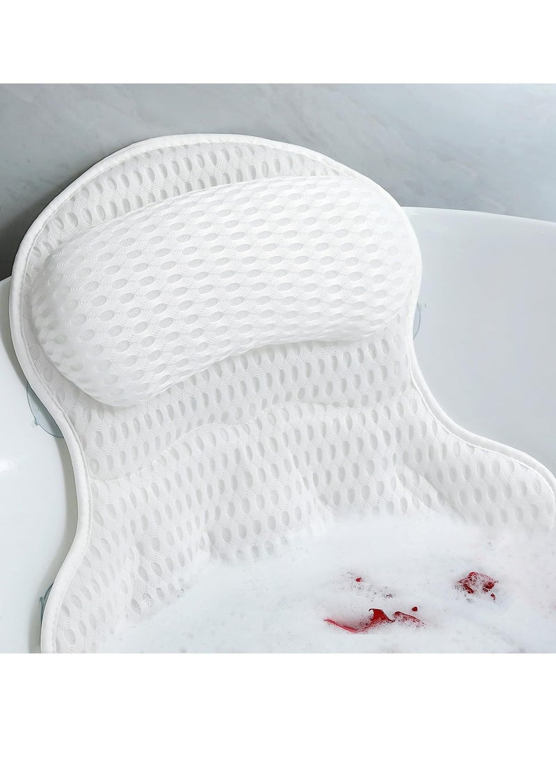 Aleponna - Bath Pillow Luxury Bathtub Pillow - Bath Pillows for Tub Neck and Back Support, Ergonomic Tub Pillow for Bath with 4D Air Mesh + 6 Strong Suction Cups, Great Spa Gifts Bathtub Accessories - Image 1