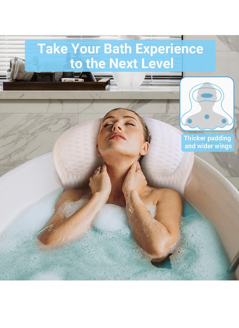 Aleponna - Bath Pillow Luxury Bathtub Pillow - Bath Pillows for Tub Neck and Back Support, Ergonomic Tub Pillow for Bath with 4D Air Mesh + 6 Strong Suction Cups, Great Spa Gifts Bathtub Accessories - Image 1