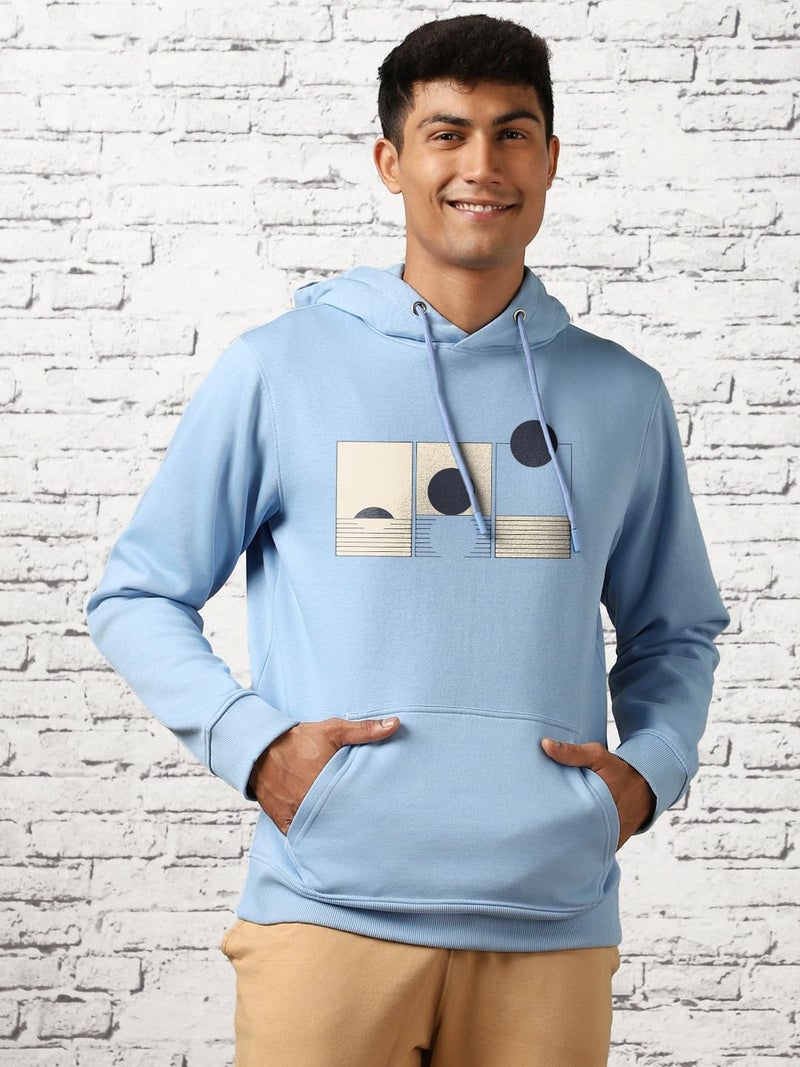 NOBERO Graphic Printed Hooded Sweatshirt(1M-TWHO-C0791-PBL3_Powder Blue_M) - Image 4