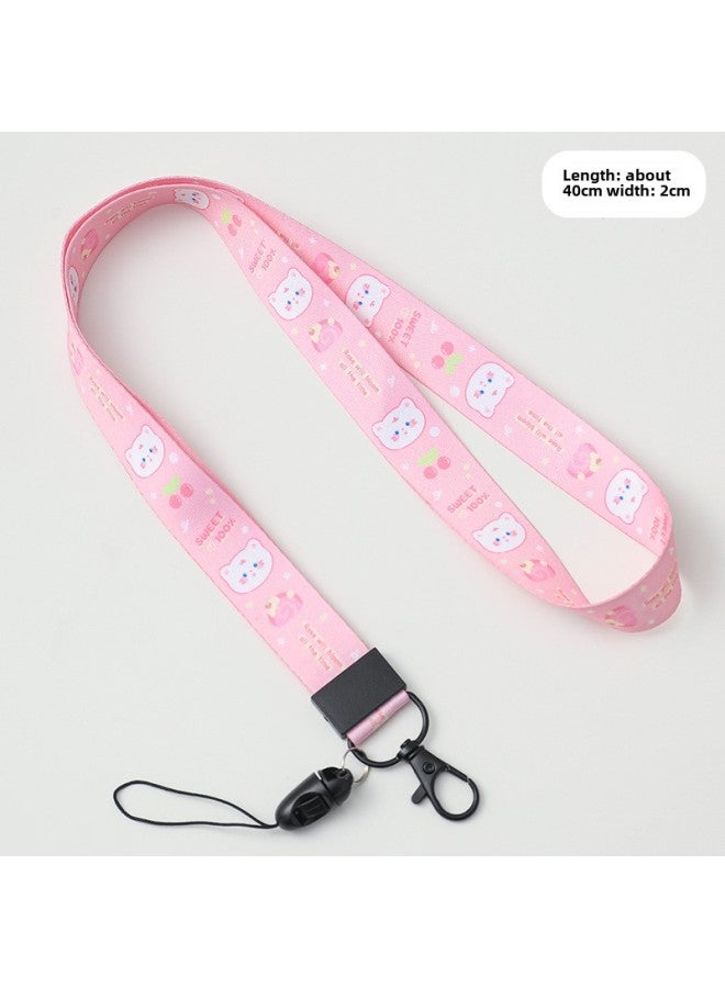 general Mobile Phone Waterproof Bag Touch Screen Sealed Cute Cartoon Airbag Waterproof Bag Diving Swimming Mobile Phone Hanging Bag-Color:Bold Lanyard-pink - Image 1