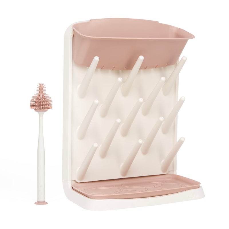 Emulait Ubbi Vertical Drying Rack, Baby Accessory, Space Saving Countertop with Cleaning Brush - Image 1