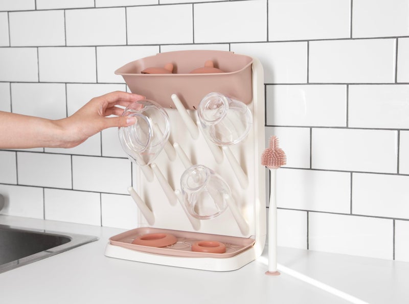 Emulait Ubbi Vertical Drying Rack, Baby Accessory, Space Saving Countertop with Cleaning Brush - Image 4