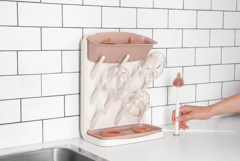 Emulait Ubbi Vertical Drying Rack, Baby Accessory, Space Saving Countertop with Cleaning Brush - Image 5