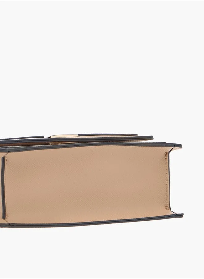 Celeste Solid Crossbody Bag with Chain Strap and Flap Closure
