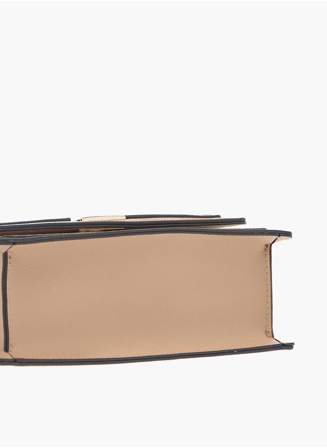 Celeste - Solid Crossbody Bag with Chain Strap and Flap Closure - Image 1