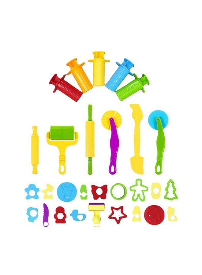 Generic 29 Pieces Play Dough Tools Playdough Accessories Set Various Plastic Molds Rollers Cutters Educational Gift for Children, Random Color  - Image 1