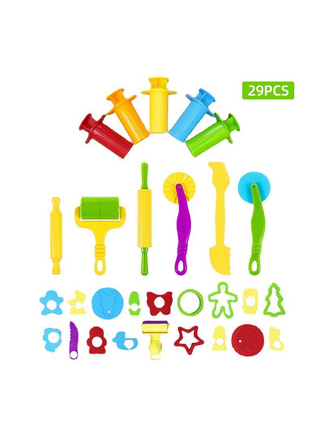 Generic 29 Pieces Play Dough Tools Playdough Accessories Set Various Plastic Molds Rollers Cutters Educational Gift for Children, Random Color  - Image 4