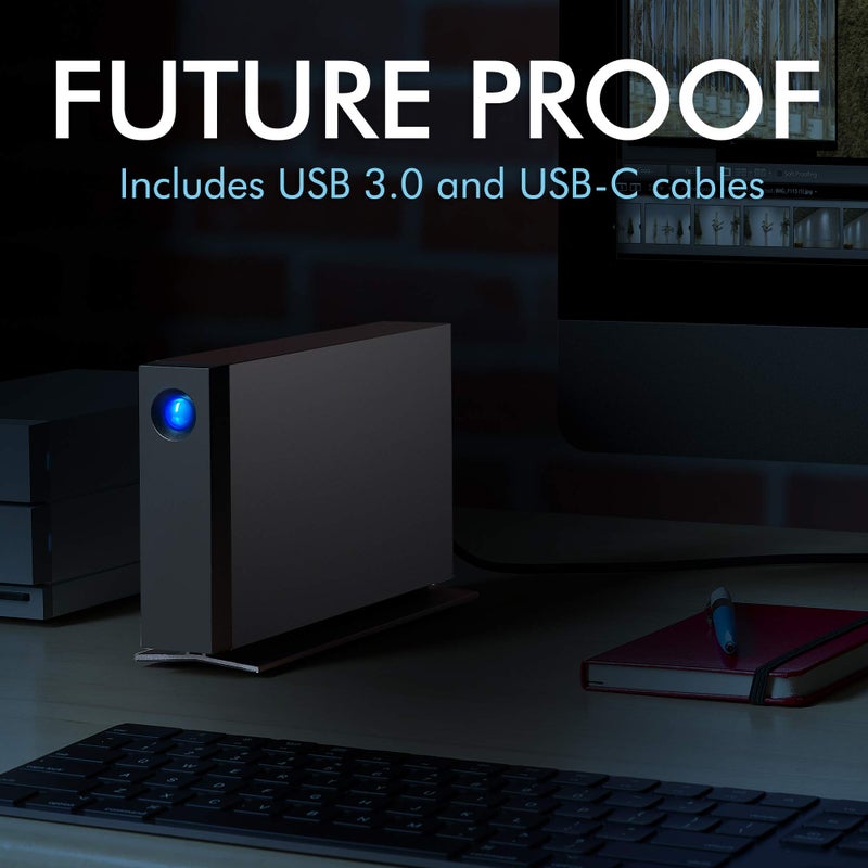 لاسي محرك أقراص صلبة خارجي LaCie d2 Professional بسعة 10 تيرابايت لأجهزة الكمبيوتر المكتبية - USB-C USB 3.0 بسرعة 7200 دورة في الدقيقة، فئة المؤسسات، ضمان لمدة 5 سنوات وخدمة استعادة البيانات (STHA10000800) - Image 4