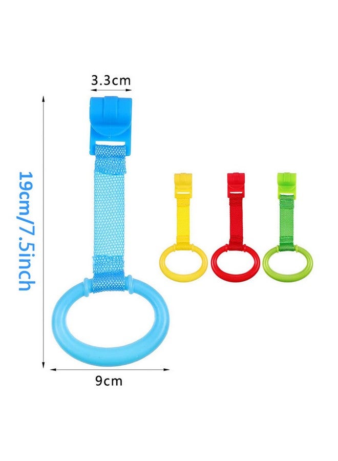 YYaaloa 4pcs Walk Assistant Plastic Baby Crib Pull Rings for Baby Baby Pull Up Rings Cot Hanging Rings for Infant Baby Toddler Practice Tool (4 Colors) - Image 2