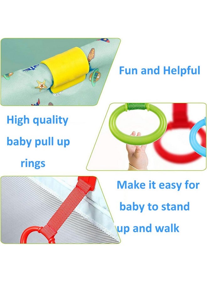 YYaaloa 4pcs Walk Assistant Plastic Baby Crib Pull Rings for Baby Baby Pull Up Rings Cot Hanging Rings for Infant Baby Toddler Practice Tool (4 Colors) - Image 4