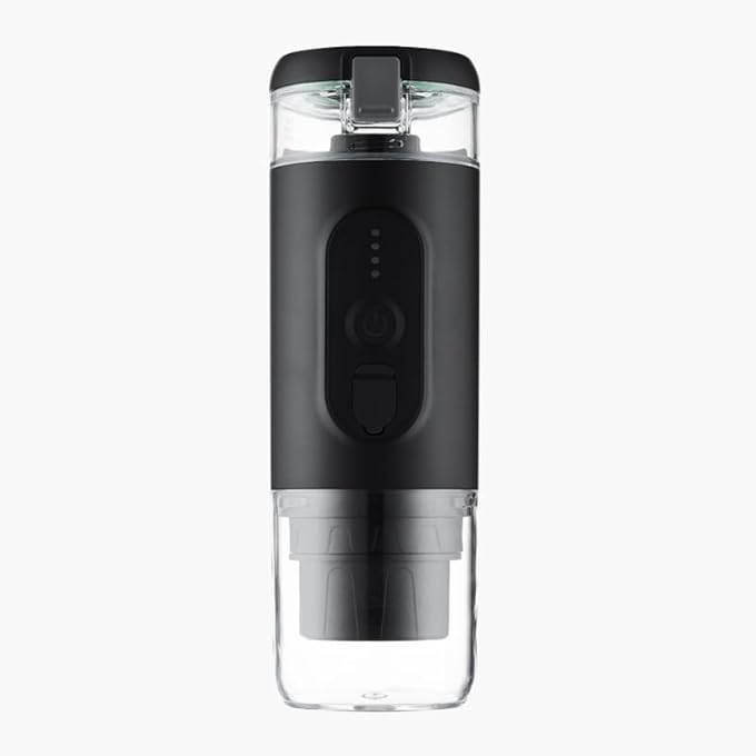 سکیلو ماكينة صنع الإسبريسو المحمولة مع ماكينة إسبريسو صغيرة للتسخين لكبسولات القهوة المطحونة سعة 85 مل خزان قابل للإزالة كوب مدمج تصميم حراري مثالي للتخييم والسفر - Image 2