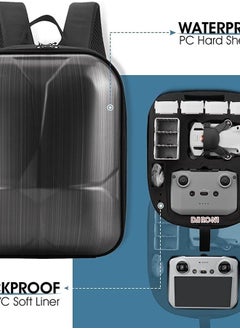 Carrying Case for DJI Mini 3 Pro Camera Drone, Hardshell Bag to Storage DJI Mini 3 Pro Fly More Combo Accessories Drone Battery DJI RC Propellers, Waterproof Backpack