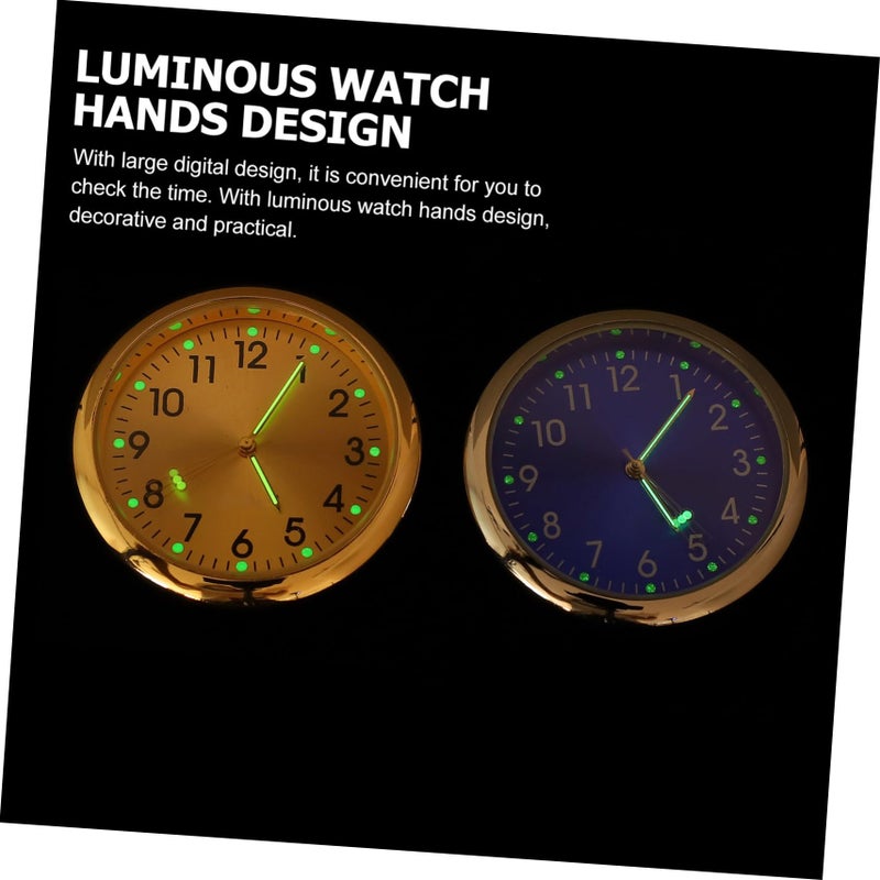 2Pcs Luminous Dashboard Clock Car Sticker Ornament Easy Installation Compact Lightweight Design - Image 4