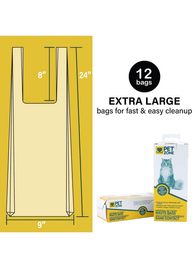بت زون أكياس فضلات القطط العالمية بدون لمس وأكياس النفايات من بيت زون (أكياس فضلات الحيوانات الأليفة رائعة لصناديق فضلات القطط) عبوة من 12 قطعة - Image 2