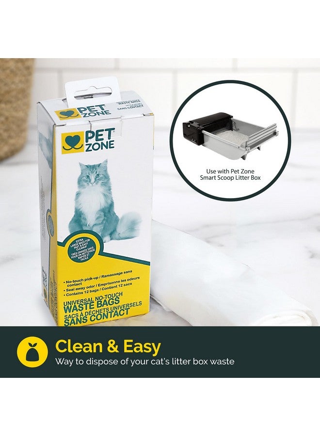 بت زون أكياس فضلات القطط العالمية بدون لمس وأكياس النفايات من بيت زون (أكياس فضلات الحيوانات الأليفة رائعة لصناديق فضلات القطط) عبوة من 12 قطعة - Image 4