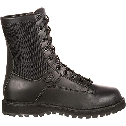 ROCKY Portland Lace-to-Toe Waterproof Public Service Boots, Black, Size 8.5(ME) - Image 1
