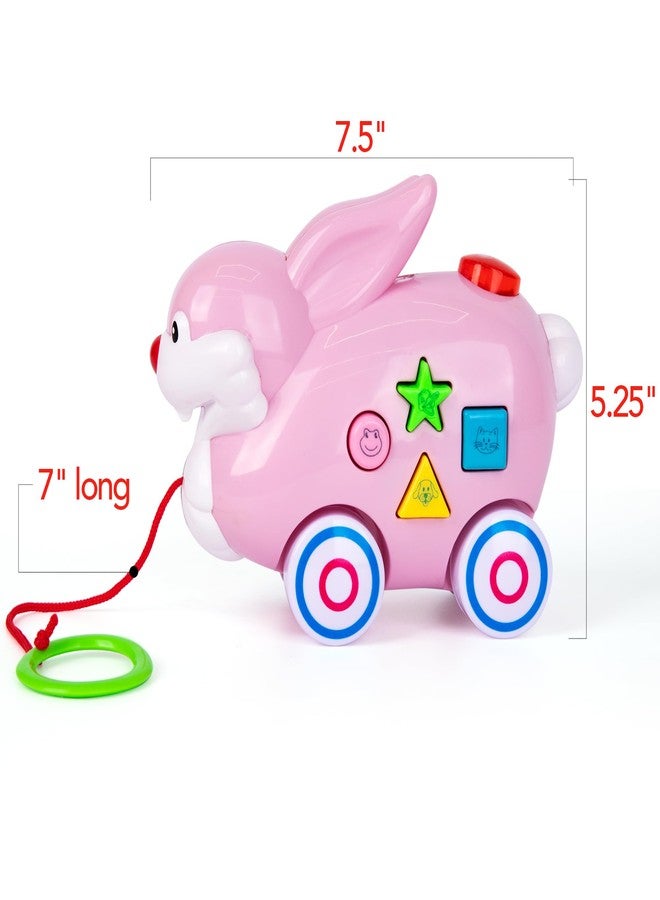 ArtCreativity Bunny Pull Toy for Toddlers with Lights, Music, and 4 Animal Sounds - Learning Toy with Shapes and Colors - Image 5