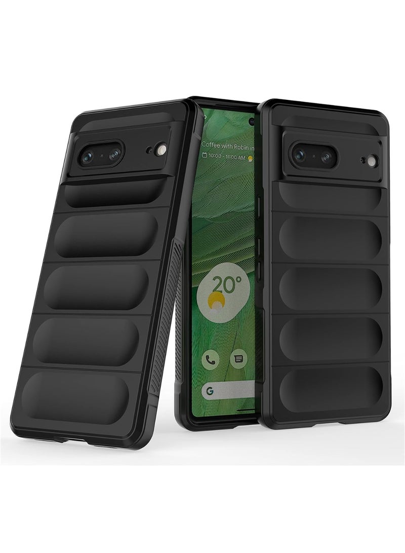 Generic Premium Protection Back Silicone Case Compatible with Google Pixel 7 Magic Shield Shockproof Case with Camera Protection (Black) - Image 1