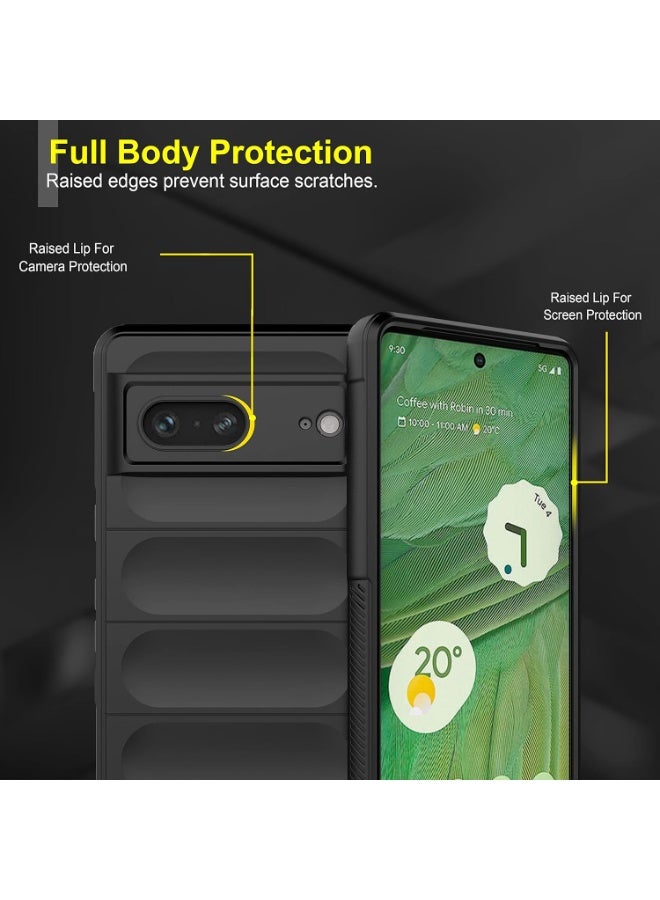 Generic Premium Protection Back Silicone Case Compatible with Google Pixel 7 Magic Shield Shockproof Case with Camera Protection (Black) - Image 5
