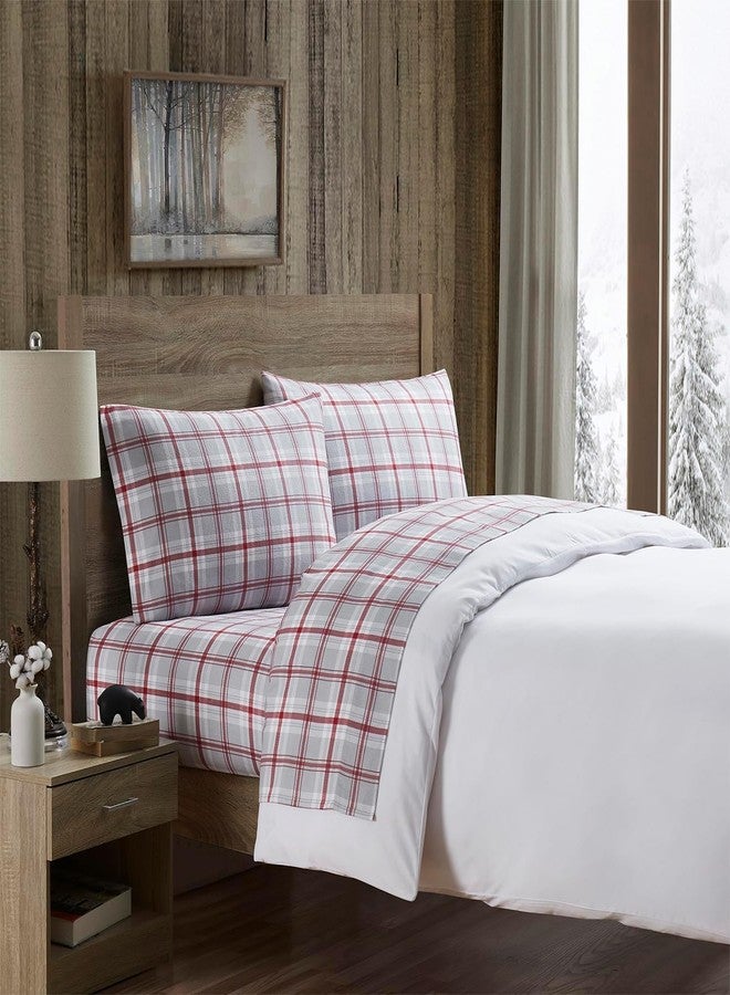 Bearpaw - King Sheet Set, 4-Piece Cotton Flannel Bedding with Matching Pillowcases, Brushed for Extra Softness, Cozy Home Decor (Peter Plaid, King) - Image 4