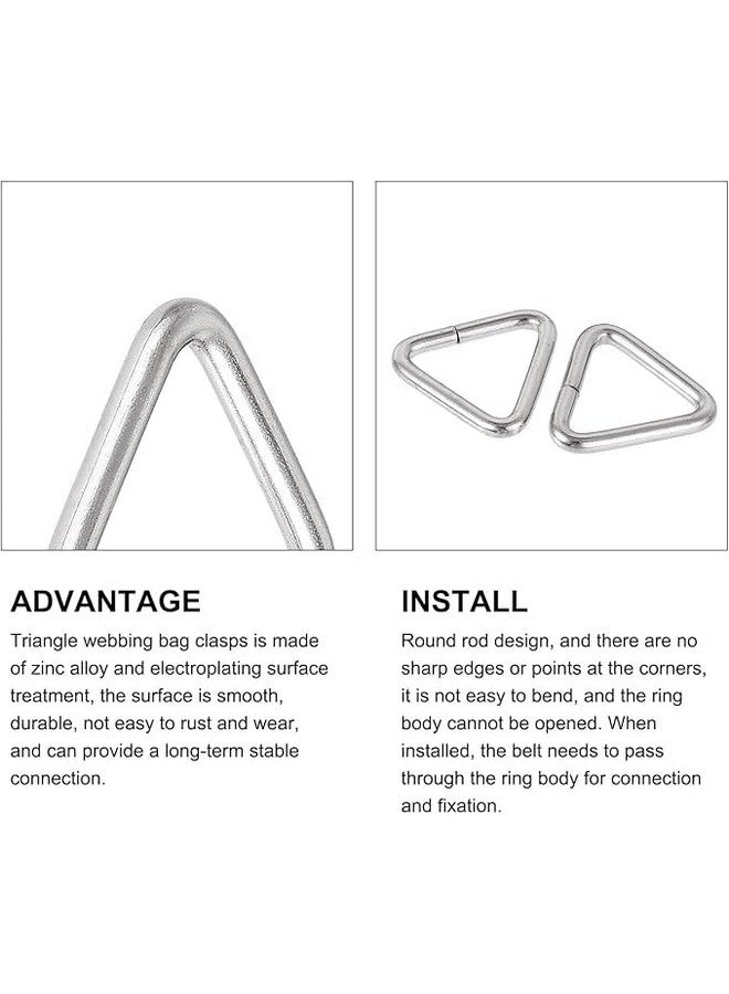 EVALUEMART Pack Of 2 Metal Triangle Ring Buckle, Triangle Jump Rings Spring Snap Clip Trigger Keychain for Purses Handbag Strap Clasp - Image 5