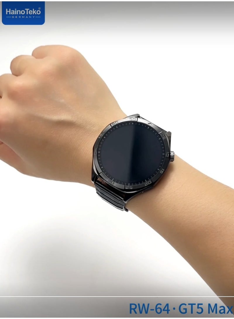 هينو تيكو ساعه Haino Teko GT5 Max الذكيه بشاشه AMOLED كبيرة عاليه الدقه , تدعم العديد من مميزات تتبع الصحه والنشاط , بطاريه كبيرة تدوم لايام , 3 احزمه مرفقين للتبديل بينهم - Image 3