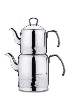 Korkmaz Korkmaz teapot set, Korkmaz steel steamer, 1.2 liters + 2.2 liters  - Image 1