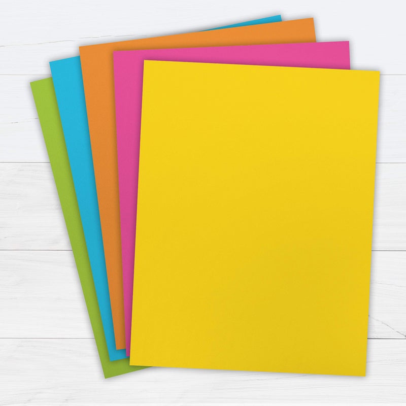 PrintWorks Neon Cardstock 8.5" x 11" - 200 Sheets - 5 Assorted Fluorescent Colors - Ideal for School & Craft Projects - 65 lb/176 gsm - Made in the USA - FSCÂ® Certified (00597) - Image 2