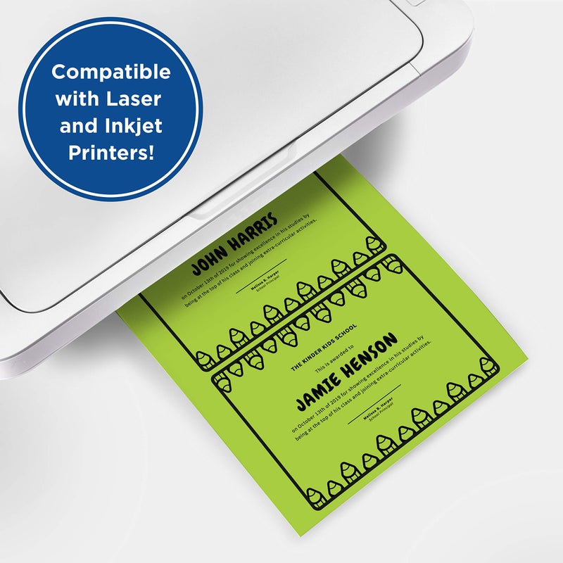 PrintWorks Neon Cardstock 8.5" x 11" - 200 Sheets - 5 Assorted Fluorescent Colors - Ideal for School & Craft Projects - 65 lb/176 gsm - Made in the USA - FSCÂ® Certified (00597) - Image 5