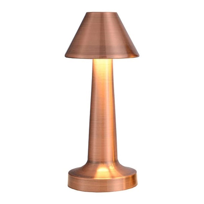 PORTABLE LED TABLE LAMP3 COLOR TOUCH SENSOR RECHARGEABLE AND DIMMABLE WIRELESS DESK LAMP FOR COFFEE TABLES RESTAURANTS3LEVELS BRIGHTNESS ROOM DECOR TABLE LAMP ROSE GOLD