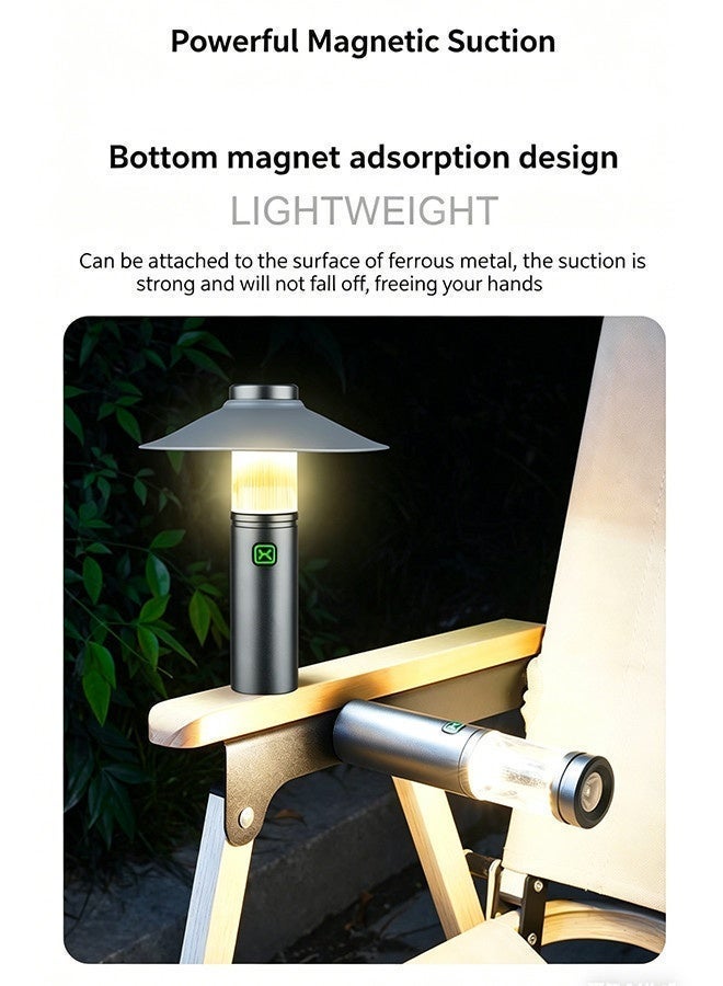 Mood Light Camping Light Flashlight 3-in-1,IPX7 Waterproof, Magnetic Mounting, Removable Shade, USB-Rechargeable Light, 2 Dimming Modes & 3 Flashlight Modes,  Portable Foldable Lantern for Camping, Hiking, and Home Emergency Outdoor Portable Light Ambient lights - Image 3