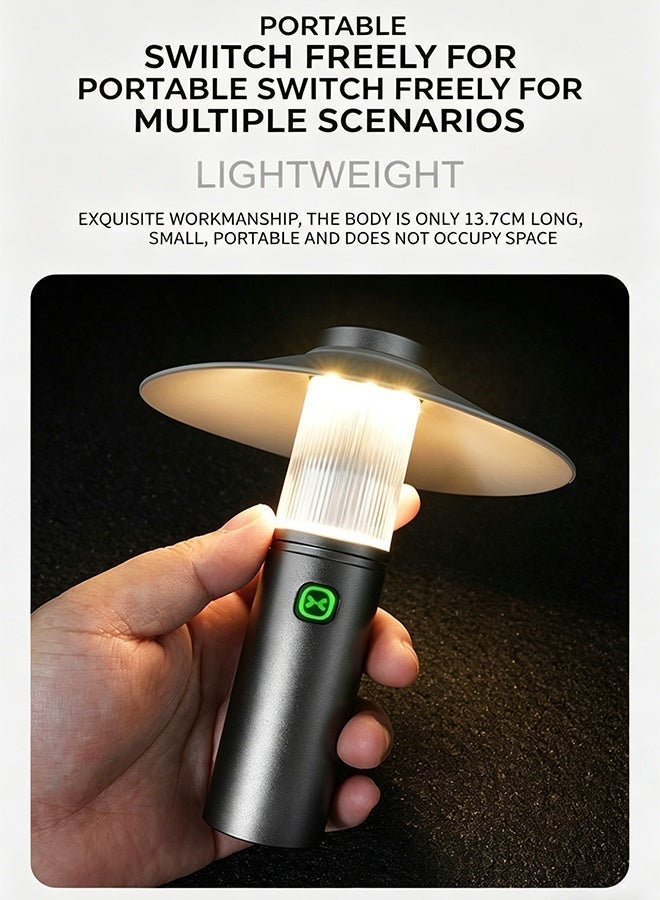 Mood Light Camping Light Flashlight 3-in-1,IPX7 Waterproof, Magnetic Mounting, Removable Shade, USB-Rechargeable Light, 2 Dimming Modes & 3 Flashlight Modes,  Portable Foldable Lantern for Camping, Hiking, and Home Emergency Outdoor Portable Light Ambient lights - Image 5