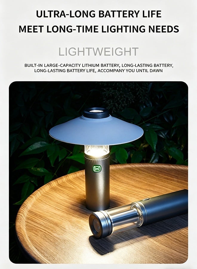 Mood Light Camping Light Flashlight 3-in-1,IPX7 Waterproof, Magnetic Mounting, Removable Shade, USB-Rechargeable Light, 2 Dimming Modes & 3 Flashlight Modes,  Portable Foldable Lantern for Camping, Hiking, and Home Emergency Outdoor Portable Light Ambient lights - Image 4