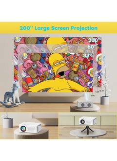Generic 7500L Mini Projector Full HD 1080P Supported Portable Outdoor Movie Projector For iOS Android Windows Compatible With TV Stick HDMI Smartphone PS4 USB Remote Control White  - Image 5