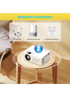 Generic 7500L Mini Projector Full HD 1080P Supported Portable Outdoor Movie Projector For iOS Android Windows Compatible With TV Stick HDMI Smartphone PS4 USB Remote Control White  - Image 4