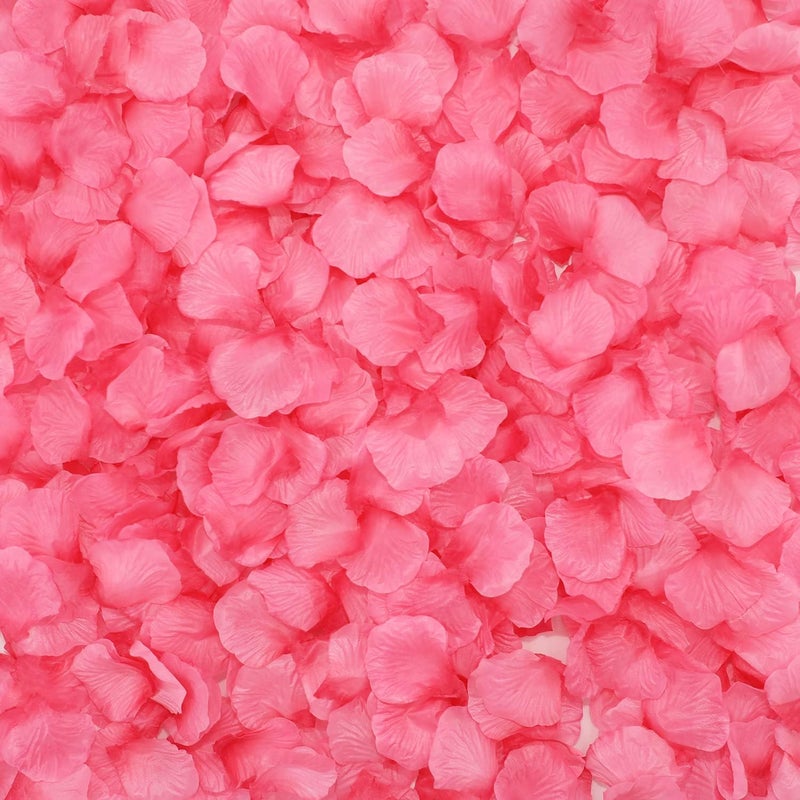 CODE FLORIST كود فلوريست 1500 قطعة بتلات ورد حريري لعيد الحب، بتلات ورد صناعية لليلة رومانسية، الزفاف، ديكورات الزهور لذكرى الخطوبة (منفصلة، معطرة، وردي فاتح ووردي ساخن) - Image 1