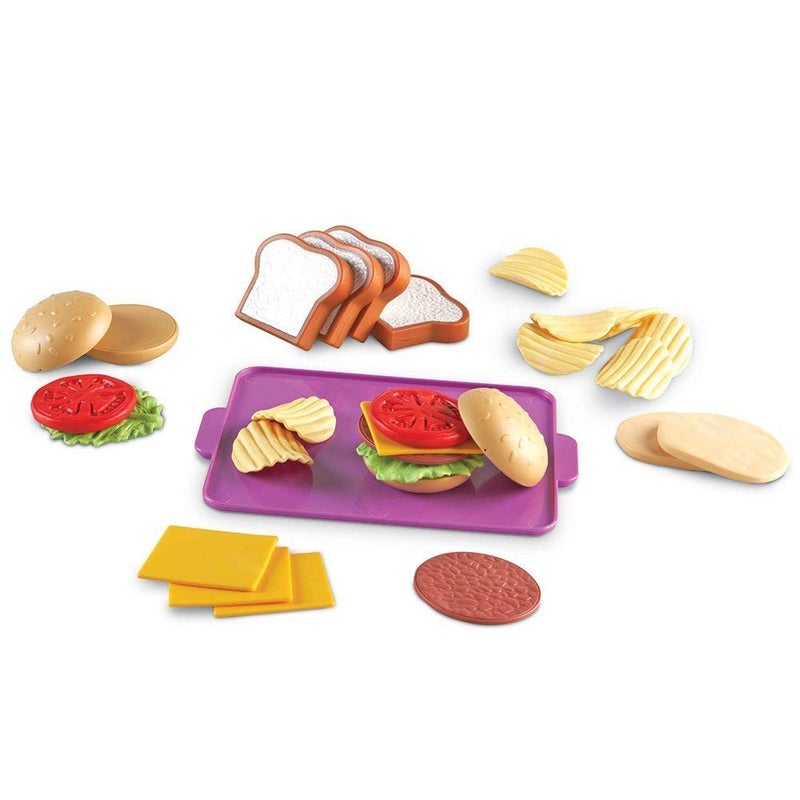 Learning Resources New Sprouts Super Sandwich Set 29 Pieces Ages 18 Months Pretend Play Food Set Toddler Picnic and Kitchen Toys - Image 3