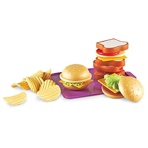 Learning Resources New Sprouts Super Sandwich Set 29 Pieces Ages 18 Months Pretend Play Food Set Toddler Picnic and Kitchen Toys - Image 5