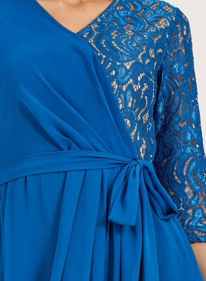Styli Lace Bodice Maxi Dress
