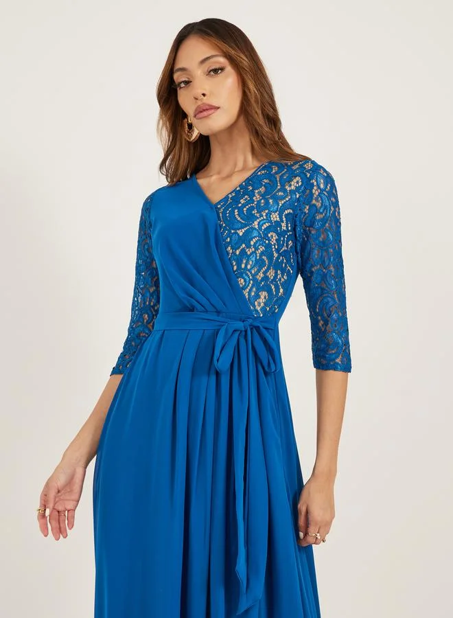 Styli Lace Bodice Maxi Dress