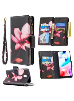 Case Cover For Xiaomi Redmi 8A Colored Drawing Pattern Zipper Horizontal Flip Leather Case with Holder & Card Slots & Wallet Lotus