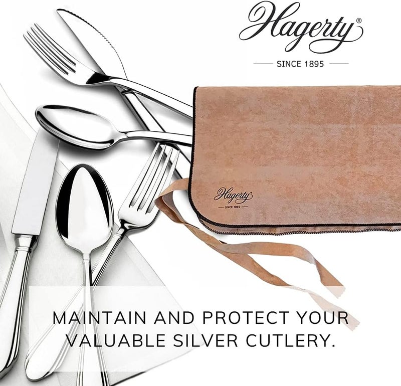 HAGERTY Silver Guard Cutlery Roll I Practical cutlery pouch for silver & silver-plated metal 46.5x51cm I Cutlery storage with tarnish protection I Cutlery holder for table knives with 12 compartments - Image 2