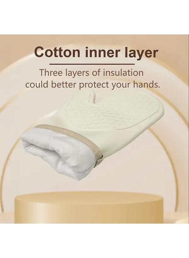 Light Gray Oven Gloves Kitchen Insulating Baking And BBQ Gloves 1pc - Image 4